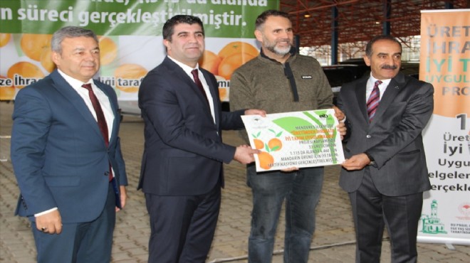 'İyi tarım' uygulayan mandalina üreticilerine sertifika