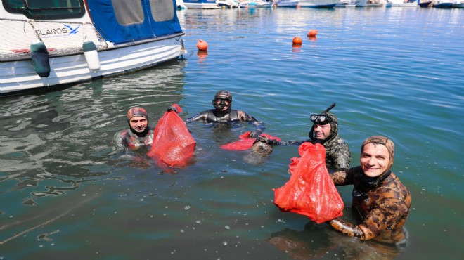 Aliağa’da deniz dibi temizliği!