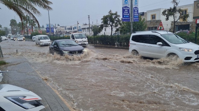 Bodrum'da fırtına ve sağanak etkili oldu