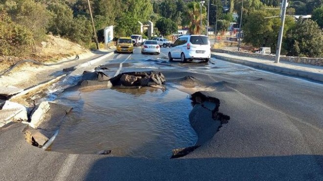 Bodrum'da içme suyu isale hattında patlama