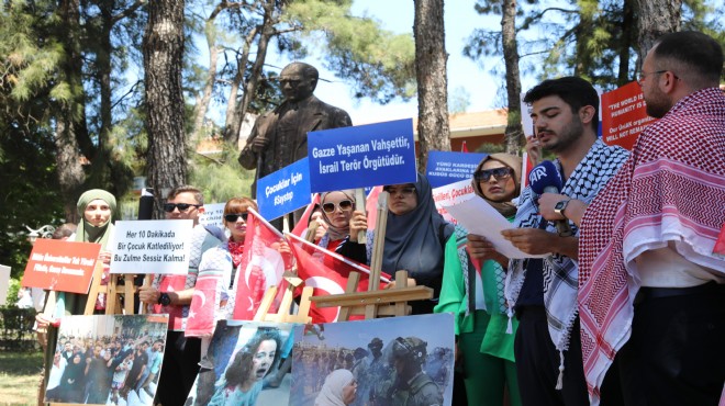 DEÜ'lü öğrencilerden 'Filistin dayanışması' yürüyüşü