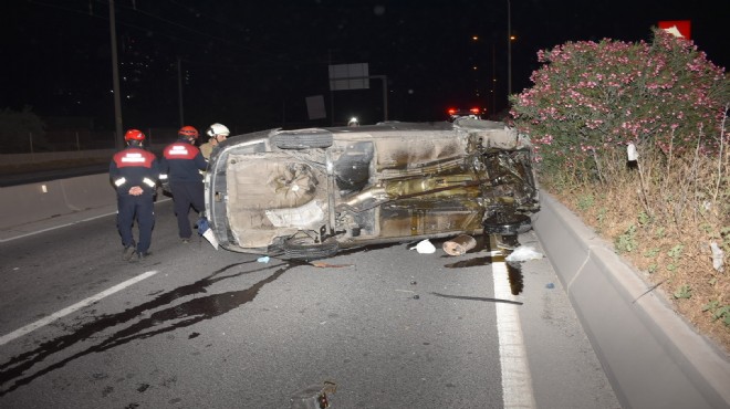 Direksiyon hakimiyetini kaybedip, takla attı... İzmir'de feci kaza!