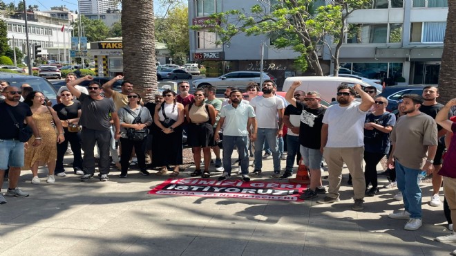 EBSO toplantısı öncesinde eylem… İşçilerden Başkan Tugay’a protesto!