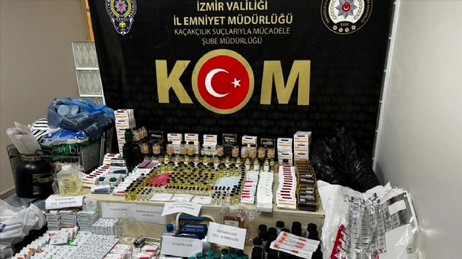 İzmir'de sahte vücut geliştirme ilacı baskını