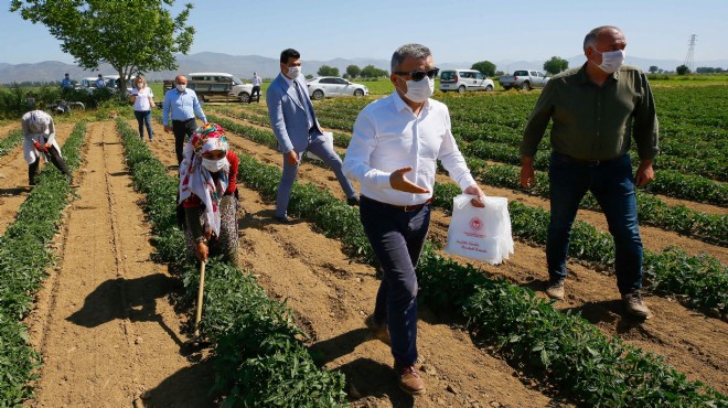 İzmir'de tarım işçilerine ücretsiz maske dağıtıldı