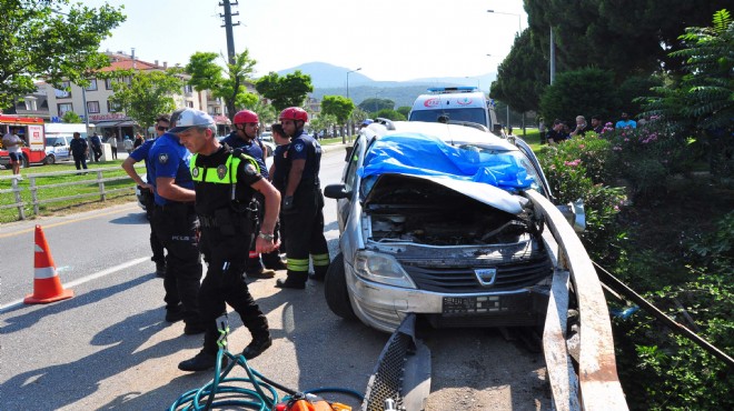 Manisa'da feci kaza... Demir korkuluk vücuduna saplandı!