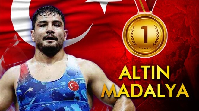 Milli güreşçi Taha Akgül, altın madalya kazandı