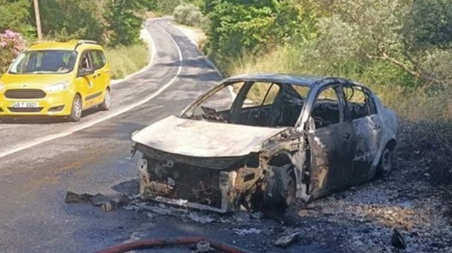 Muğla'da seyir halindeki otomobil yandı