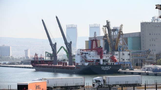 Tahıl yüklü gemi İzmir'e demir attı