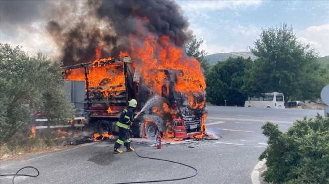 TIR'da çıkan yangın söndürüldü